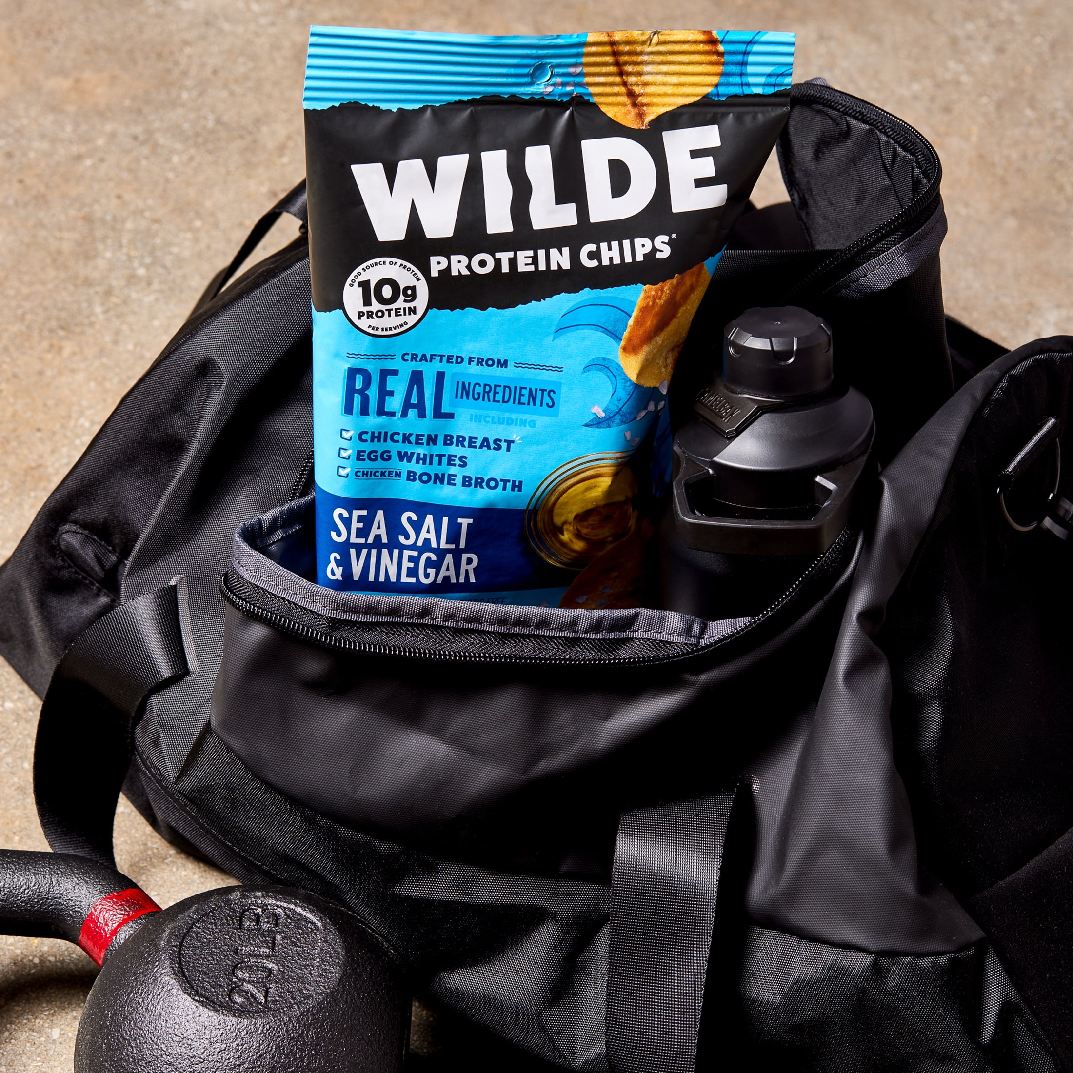 (2 pack) WILDE Protein Chips Sea Salt & Vinegar, Thin Crispy High Protein, Keto Low Carb Snack, 4.0 Oz