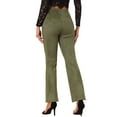 thumbnail image 3 of Pantalones Flare Sólidos de Mujer INSPIRE CHIC con Cremallera Lateral Oculta de Suede Sintético Color Verde Militar, 3 of 6