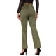 thumbnail image 3 of Pantalones Flare Sólidos de Mujer INSPIRE CHIC con Cremallera Lateral Oculta de Suede Sintético Color Verde Militar, 3 of 6
