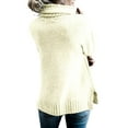 thumbnail image 5 of Langwyqu Autumn Winter Women Roll Neck Solid Knit Sweater Pullover, 5 of 5