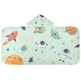 thumbnail image 5 of Yayeee Kids Hooded Towels Toddler Soft Absorbent Beach Bathing Wrap 50" x 23.5", Space Patterns, 5 of 5