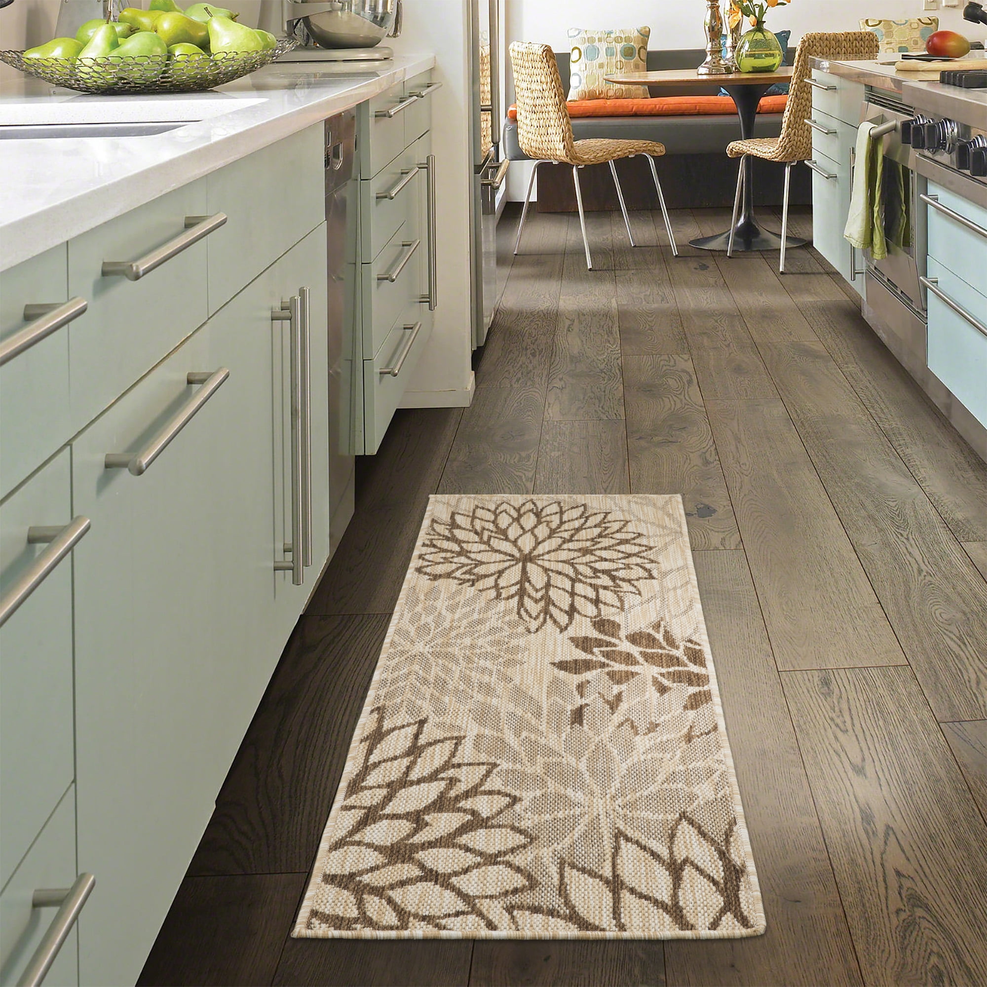 Ottomanson Jardin Collection Floral Design Indoor/Outdoor Area Rug or