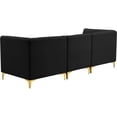 thumbnail image 4 of Meridian Furniture Alina Black Velvet Modular Sofa, 4 of 16