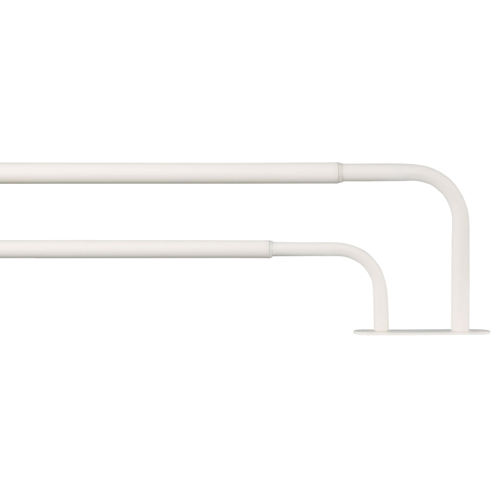 Exclusive Home Fetter Wrap Around Double Curtain Rod, Matte White, Adjustable 52"-72"