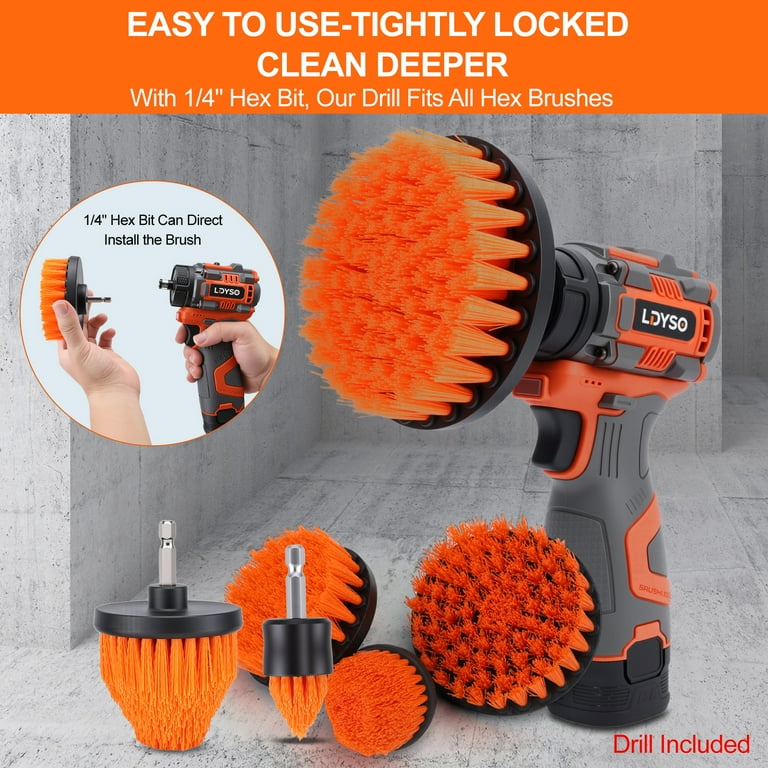 Cordless Buffer Polisher, 16.8V Auto Detailing Drill Brushes Set