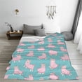 thumbnail image 6 of Throw Blanket for Couch Sofa and Bed, pink Сute lamas alpacas funny Super Soft Plush Throw Blanket, Fuzzy Cuteness Comfy Warm Washable Flannel Blanket & Throws for All Season 50"x40", 6 of 7