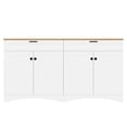thumbnail image 2 of White Base, Wood Grain Top - Farmhouse TV Stand with Sophisticated Look, 2 of 2