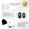 thumbnail image 7 of Uloveido A Pairs of His and Her Couple Necklace Black Stainless Steel Dog Tag Pendant Necklace Engraved Couples' Photo I Iove You I Kow Valentine's Day Gifts for Him and Her Presents ZB246, 7 of 7