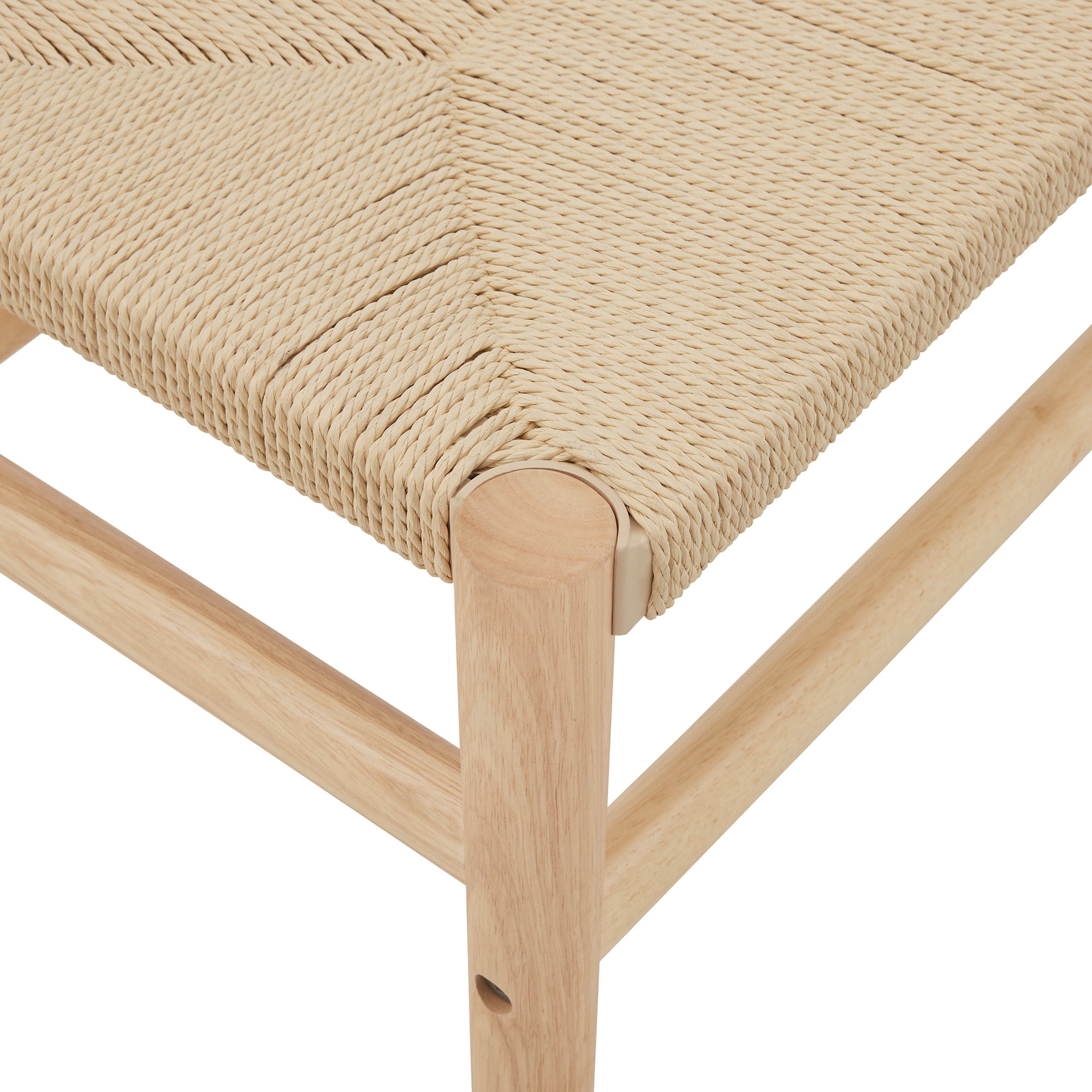 Weston Home Rovinj Solid Wood Bench with Weave Rope