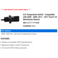thumbnail image 2 of A/C Temperature Switch - Compatible with 2008 - 2009, 2011 - 2017 Ford F-53 Motorhome Chassis 2012 2013 2014 2015 2016, 2 of 2