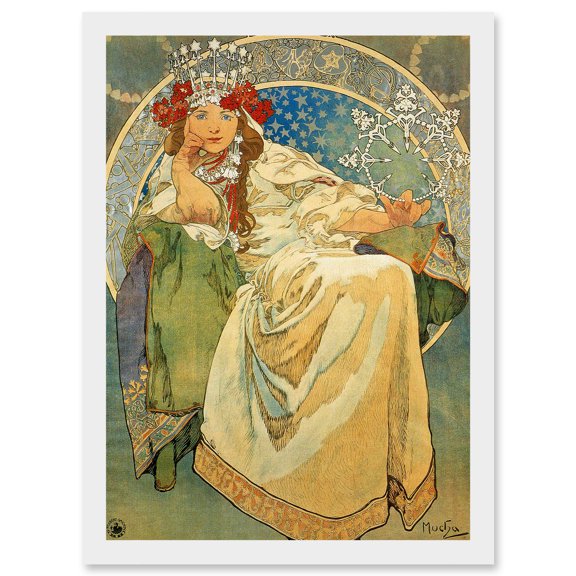 Mucha Princess Hyacinth 1911 Ballet Prague Artwork Framed Wall Art Print A4