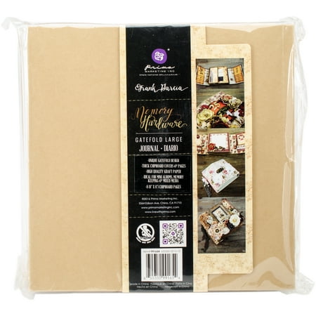 Tabbed Chipboard Album - Prima Frank Garcia Memory Hardware Chipboard Album-Kraft Gatefold W/8 Pages, 8.5