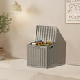 thumbnail image 2 of Decksplore 30 Gallon Resin Deck Box, Lockable Package Delivery Box, Waterproof and Outdoor Storage Box for Patio Furniture, Garden Tools Storage Coffee, 2 of 11