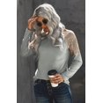 thumbnail image 4 of Women's Gray Sequin Shoulder Long Sleeve Top, 4 of 18
