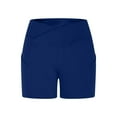 thumbnail image 6 of Dgankt Shorts for Women Women's High-Waisted Crossover Yoga Shorts – Stretch Workout Shorts with Side Pockets, V-Waist Tummy Control Design for Gym, Pilates, Running & Activewear S-2XL, 6 of 8