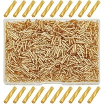 1000Pcs Twiste Bugle Beads 12mm Gold Tube Beads Glass Seed Spacer Beads Small Craft Beads for DIY Bracelet Necklaces Earring Jewelry Making Hole: 0.5mm