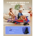 thumbnail image 6 of FanttikRide 12V N7 Pro Electric Wiggle Car with Pedal, 2-in-1 Kids Ride On Toy, Rechargeable Battery, 2-Speed, Anti-Rollover, Flashing Wheels, Bluetooth Music, for Ages 3+, 150 lbs, Blue, 6 of 10