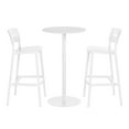 thumbnail image 3 of WestinTrends Playa 3-Piece Outdoor Adjustable Round Bar Height Patio Table Dining Set, White, 3 of 14