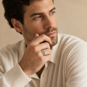 Adjustable Prayer Hands Ring for Men Women, Silver Tone Copper Cross Ring