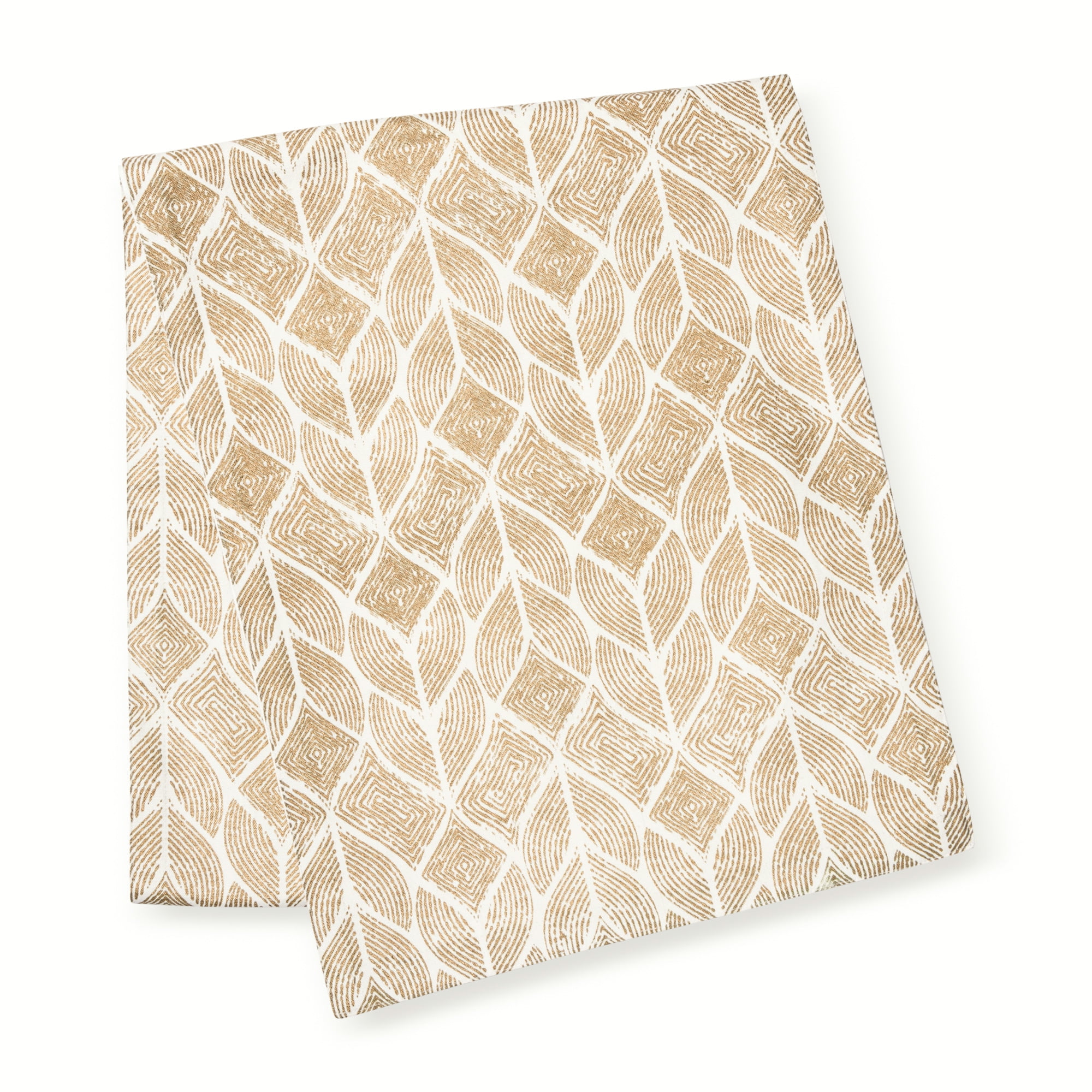 Thyme & Table Table Runner, Ivory with Gold Leaf Pattern, 14 x 72"