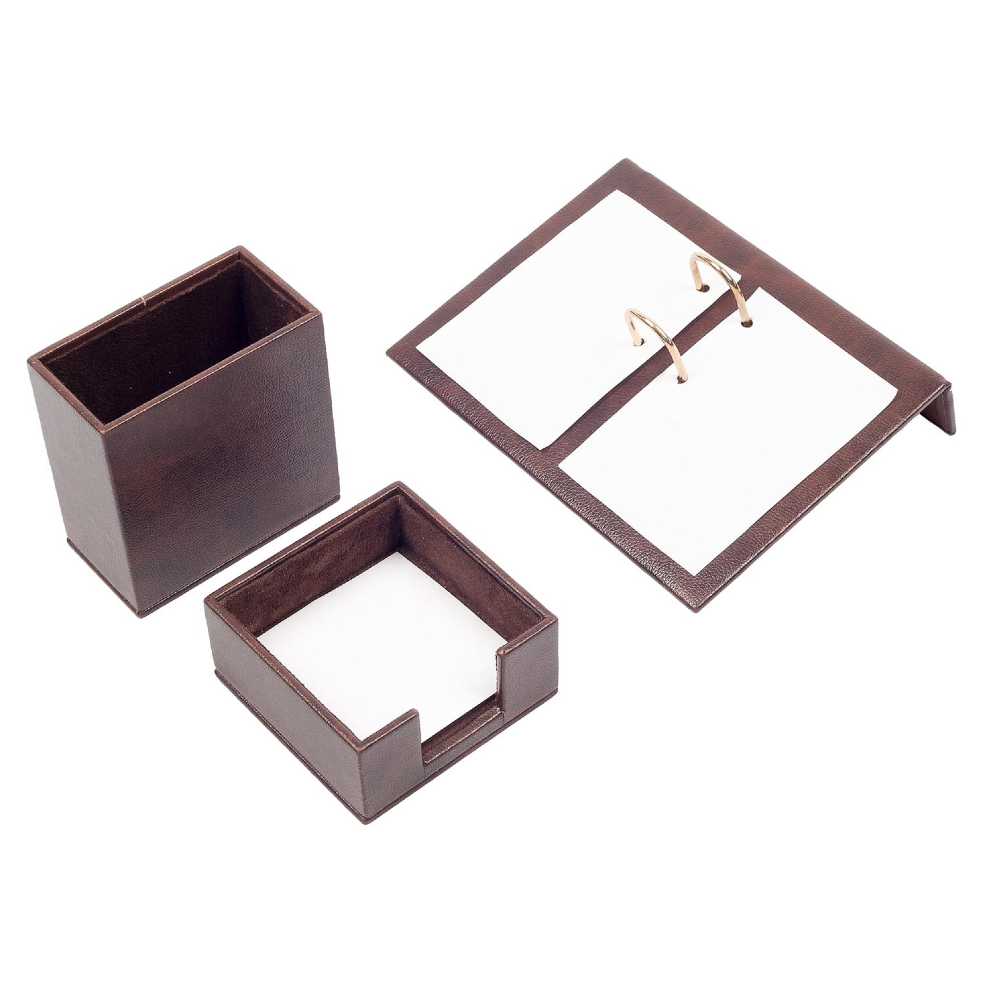 Leather Desk Set - Desk Pad - Note Paper Holder -Pen Holder - Leather coaster - Calendar holder - 5 Accessories-Desk Organizer - Office Desk Accessories - Desktop Storage - 5 PCS