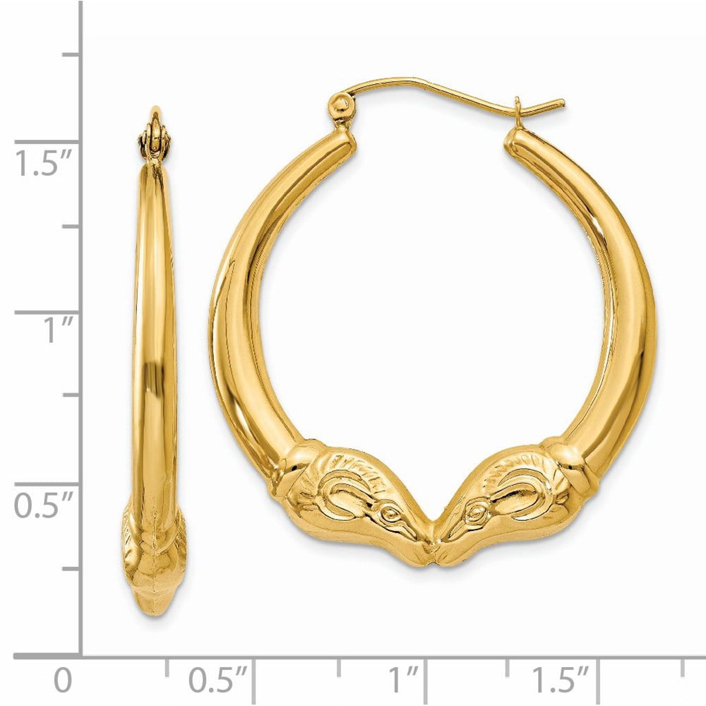 Primal Gold 14K Yellow Gold Ram Hoop Earrings