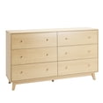 thumbnail image 3 of KFFKFF 6 Drawer Wooden Dresser, Chest of Drawers with Sliding Mechanism and Anti-Tip Safety, Modern Minimalist Storage Organizer for Bedroom, Living Room, Hallway, or Entryway, Light Wood Finish, 3 of 9
