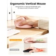 thumbnail image 6 of Ergonomic Vertical Mouse, Rechargeable Wireless Bluetooth Mouse for Small & Medium Hands, 4 Adjustable DPI Silent Click, Dual-Device Connection, Auto Sleep for Windows Mac OS, Pink, 6 of 8
