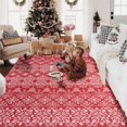 thumbnail image 2 of BERTHMEER Christmas Area Rugs for Living Room,Non-Slip Entrance Hall Rugs,Kitchen Washable Rugs,Baroque Decorative Carpet,Red and White 5x7 ft, 2 of 5