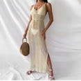 thumbnail image 1 of Blusa de playa de primavera y verano, vestido holgado de color liso con protección solar y tejido tipo bikini para mujer, 1 of 6