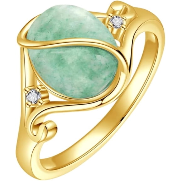 Jade Ring S925 Sterling Silver Vintage Oval Green Jade Ring Gemstone Jewelry Gifts for Women