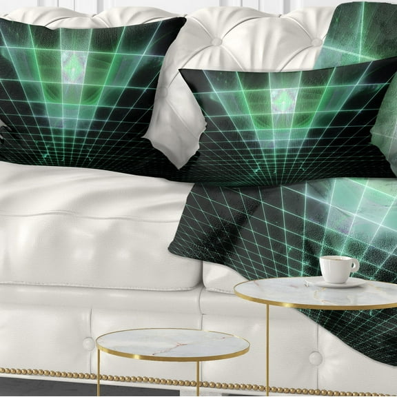 Designart Light Green Bat on Radar Screen - Abstract Throw Pillow - 12x20