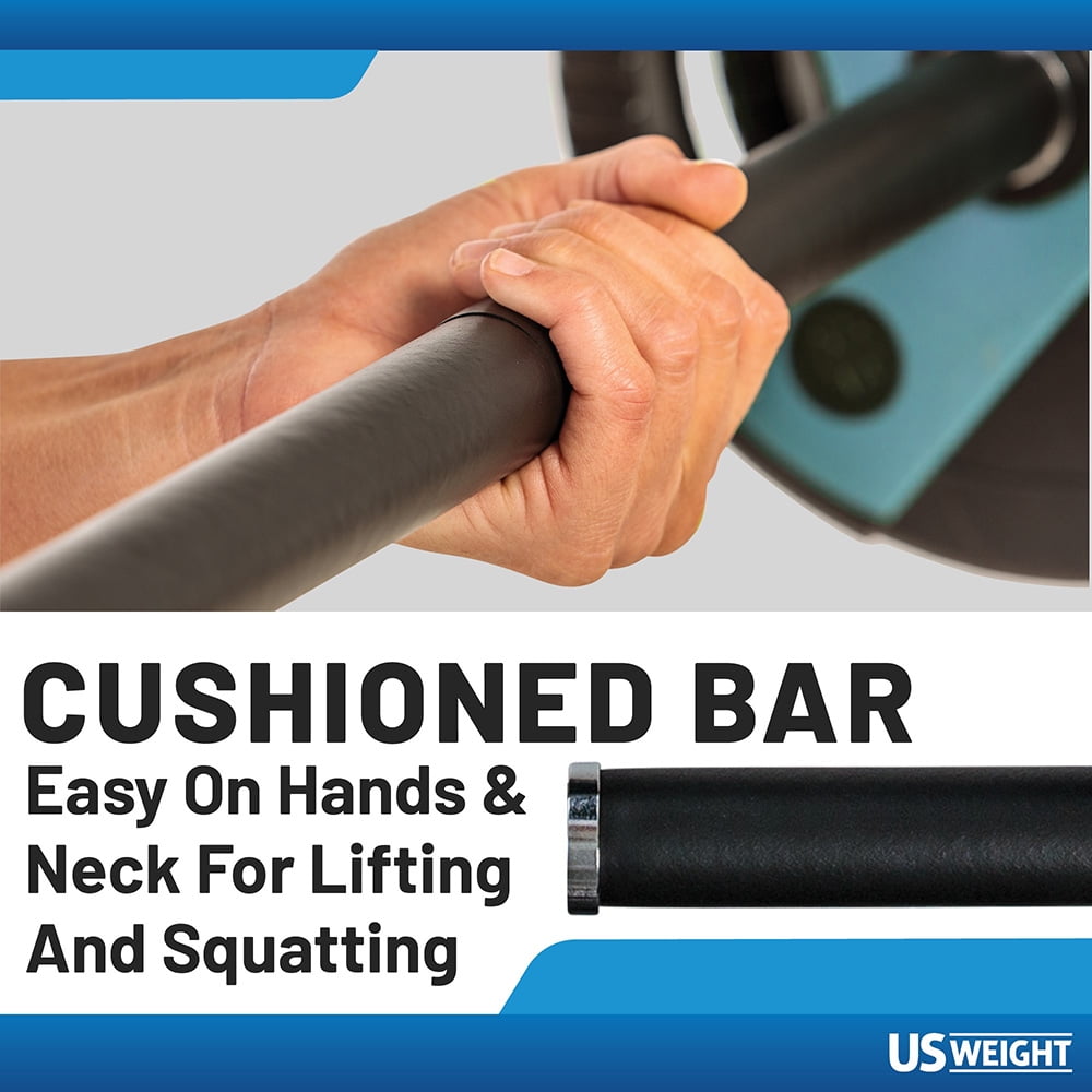 US Weight Barbell Weight Set for Home Gym (Multicolor), 109 lb