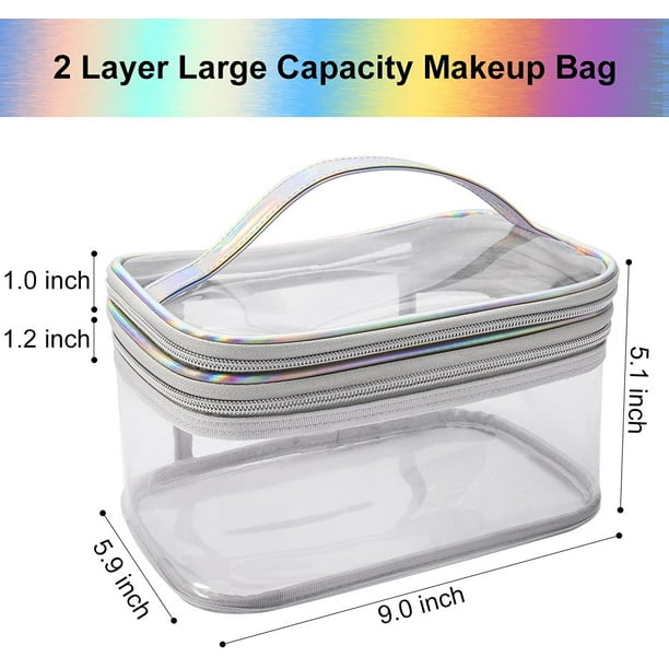  DIYOOHOMY Clear Makeup Bag Double Layer Two Sided With