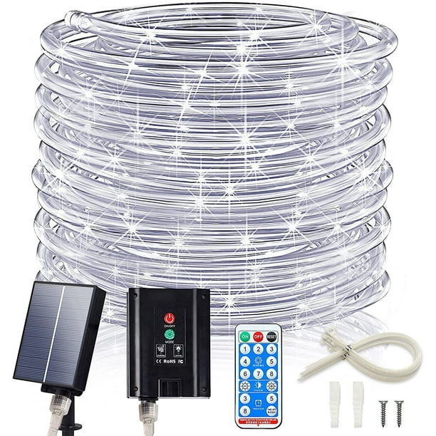 Luces solares de cuerda de 200 LED de 72 pies, luces navideñas solares impermeables para exteriores con control remoto, luces solares de cadena para exteriores IP67, sincronización y 8 modos, decoraci