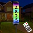 thumbnail image 2 of Luz solar para números de casa, resistente al agua, 7 colores, RGB, LED, placa de dirección con estaca, funciona con energía solar, luces de señal de dirección iluminadas para el hogar, patio, calle a, 2 of 11