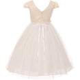 thumbnail image 2 of Toddler Girl Cap Sleeve Sequin Mesh Trim Birthday Pageant Flower Girl Dress USA Off White 2 KD 410 BNY Corner, 2 of 3