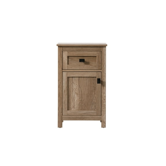 Elegant Kitchen and Bath 18 Inch Wide Bathroom Storage Freedstanding Cabinet In Natural Oak