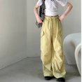 thumbnail image 6 of TIREOW Girls Cargo Pants Elastic Waist Wide Leg Drawstring Cargo Sweatpants Baggy Casual Cargo Jogger Trousers with Multi-Pockets, 6 of 6