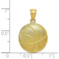 thumbnail image 4 of Solid 14k Yellow Gold Basketball Charm - 25mm, 4 of 6