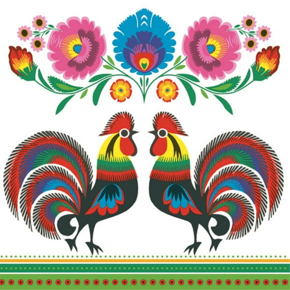 Keep Unique Farmhouse Rooster Luncheon Decorative Printed Napkins, Assorted Color , 20/Pack