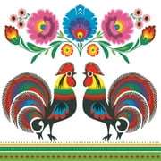 Keep Unique Farmhouse Rooster Luncheon Decorative Printed Napkins, Assorted Color , 20/Pack
