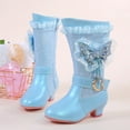thumbnail image 6 of Ccpelsie Girl's Lined Knee High Winter Riding Boots(Toddler/Little Kid/Big Kid)(Blue,12), 6 of 9