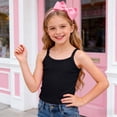thumbnail image 2 of Ketyyh-chn99 Toddler Girls Tops Toddler Girl Shirts Girls Sleeveless Tank Top Comfortable Breathable Stylish Solid Color Top Size for 12-13 Years,Black, 2 of 7