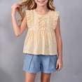 thumbnail image 2 of Rvasteizo Toddler Outfits Girl Bow Sleeveless Top Elastic Waist Shorts 0-6Years, 2 of 5