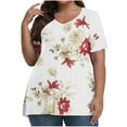 thumbnail image 1 of Fiudx Ofertas Del Día Camiseta Informal de Manga Corta con Cuello En V para Mujer, Blusa Lisa, Talla Grande, a La Moda, 1 of 4