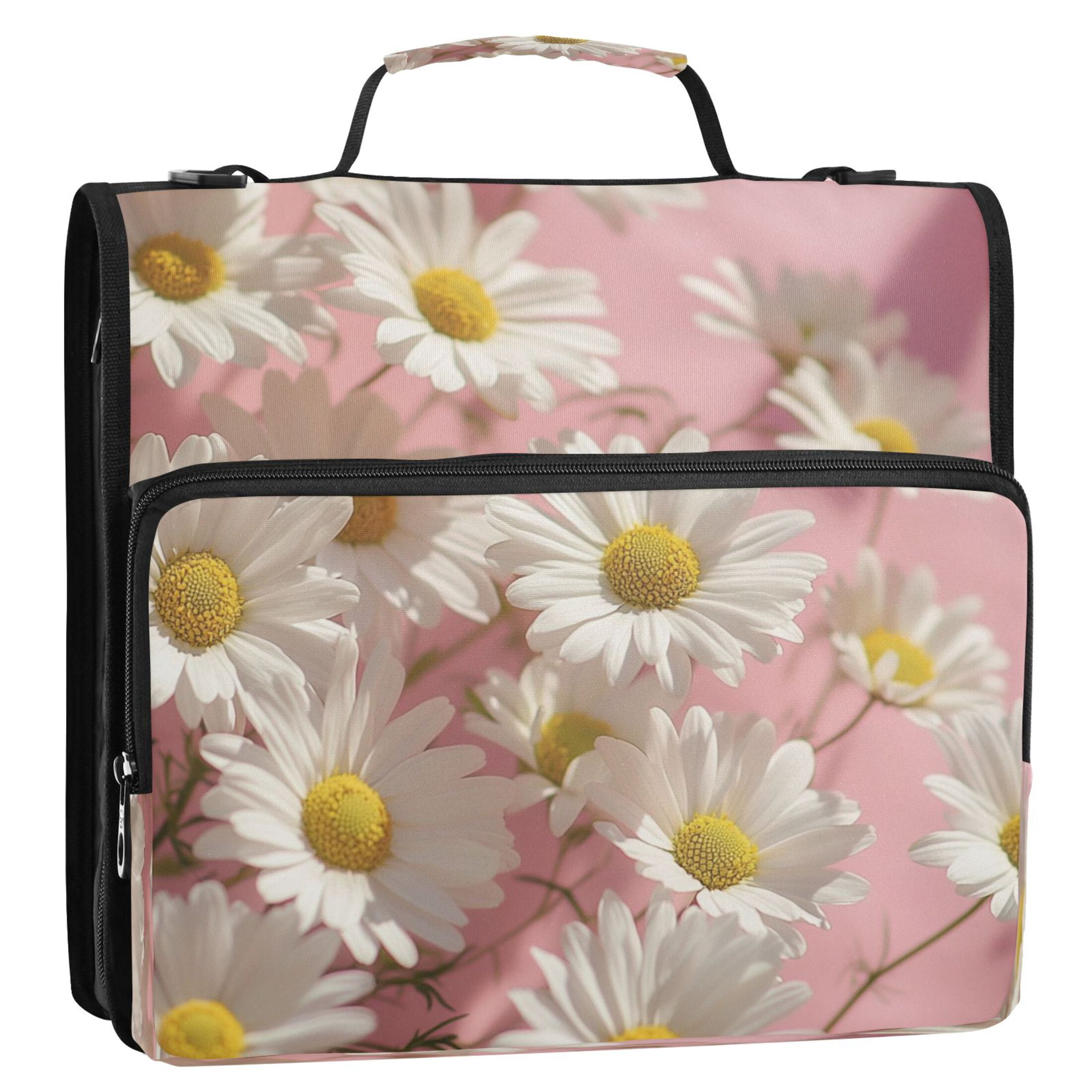 DIXRUYEE Zipper Binder trapper keeper Documents Organized Design Daisy Dreamscape Printed