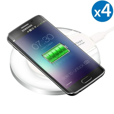 Wireless Charger, FREEDOMTECH 4-Pack Qi Wireless Charging Pad for iPhone 8/8 Plus, iPhone X, iPhone XS/XS Max/XR Samsung Galaxy S7/S8/S8+/S9/S9+, Note5, Note 8, Note 9 Nexus and All Qi-Enabled