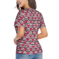 thumbnail image 3 of Honeii Hearts And Lines Print Women's Classic V-Neck T-Shirt,Womens Fashion Tops,Stylish Everyday Top for Women, Casual Summer Spring Outfits Clothes-3X-Large, 3 of 5