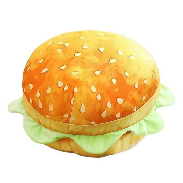 Almohada de peluche multiusos con forma de hamburguesa y respaldo de algodón PP para San Valentín, regalo de cumpleaños, juguete tipo 1, 40 cm/15,7 pulgadas